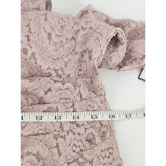 Jessica Howard Lace Sequin Dress Cold Size 12 Pink Beaded Sheath Classic Luxe - Picture 11 of 12